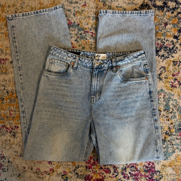 Cuidado Con El Perro Women’s Light Wash Straight Denim Jeans 100% Cotton Size 4 - Picture 1 of 15